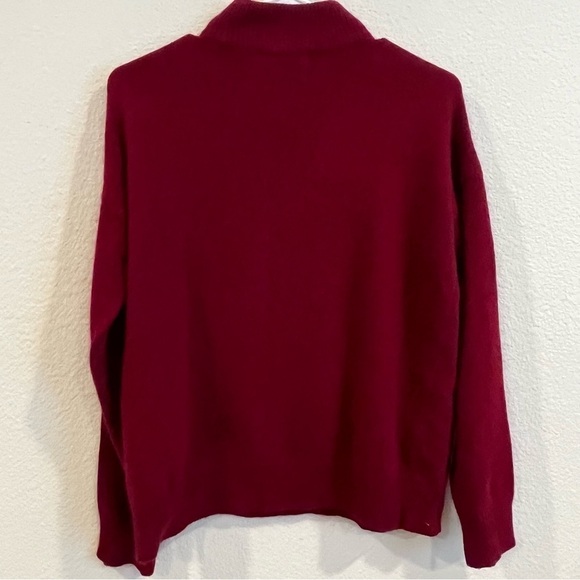 Cosette red burgundy fuzzy mock-neck turtleneck fits like medium - Picture 2 of 7